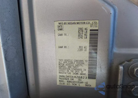 2012 Nissan Altima 2.5 S из США, поврежденный, VIN 1N4AL2AP2CN426823